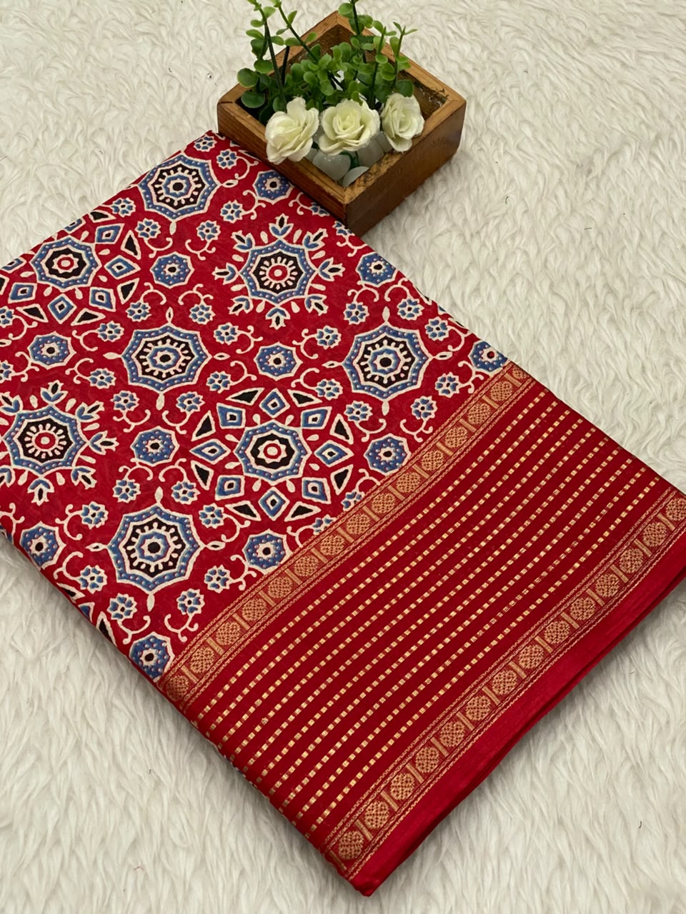 Ajrak Dola Saree