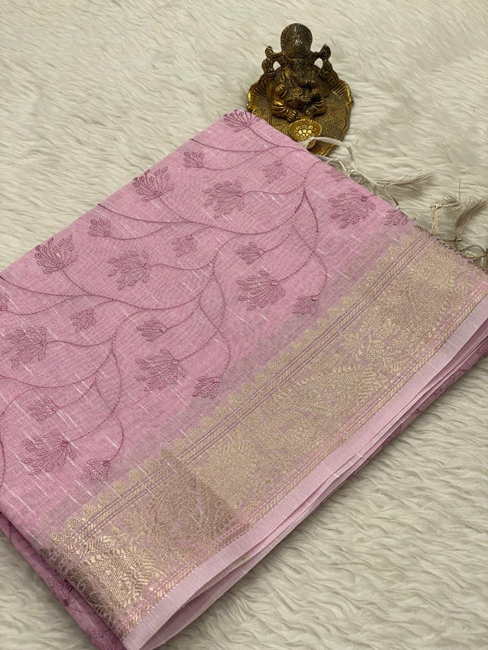 Kota Net Embroidery  Saree