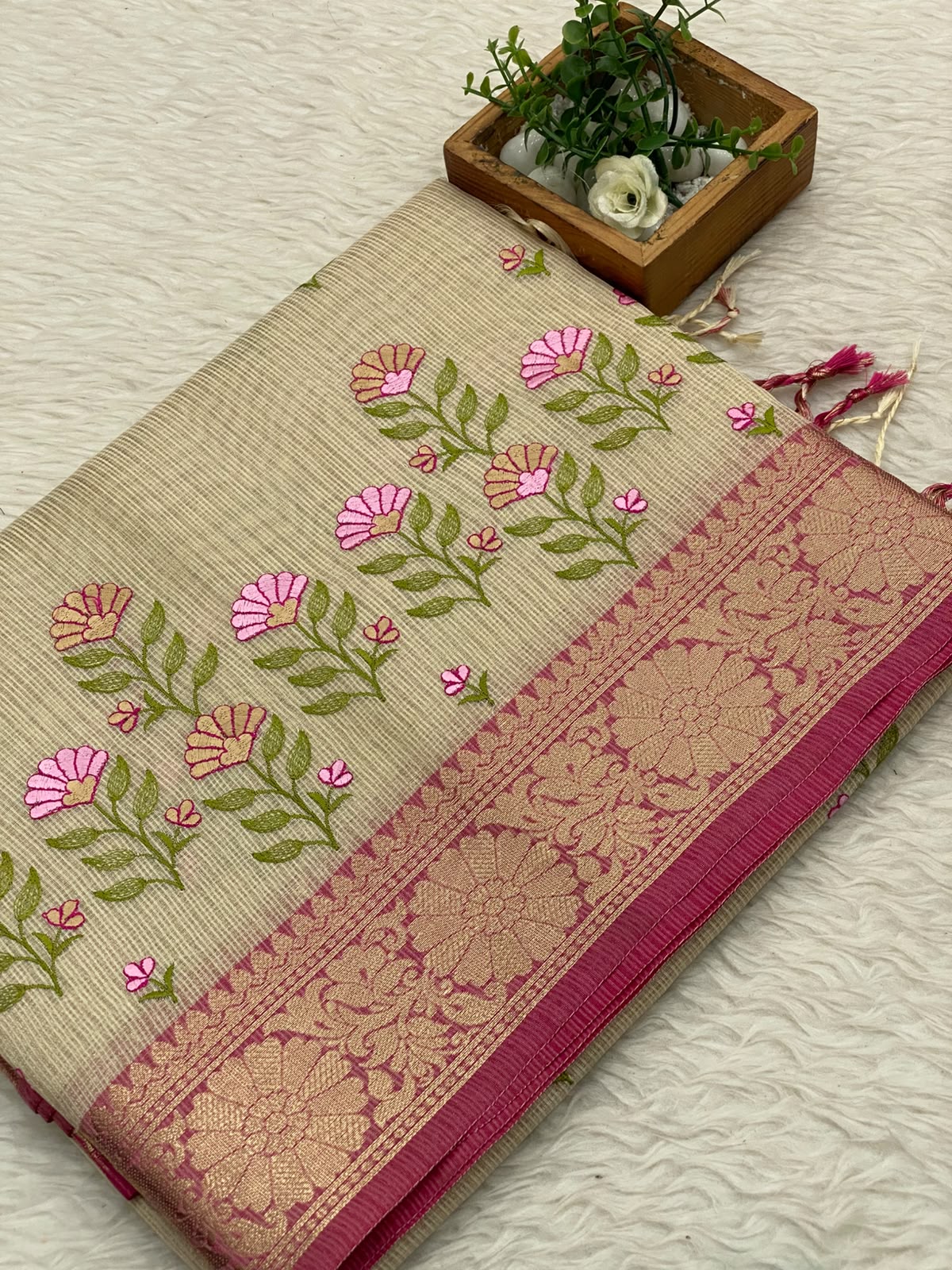 Kota Net Embroidery  Saree
