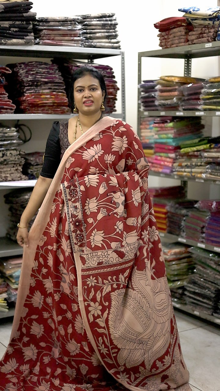 60s Count Premium Kalamkari Cotton Saree