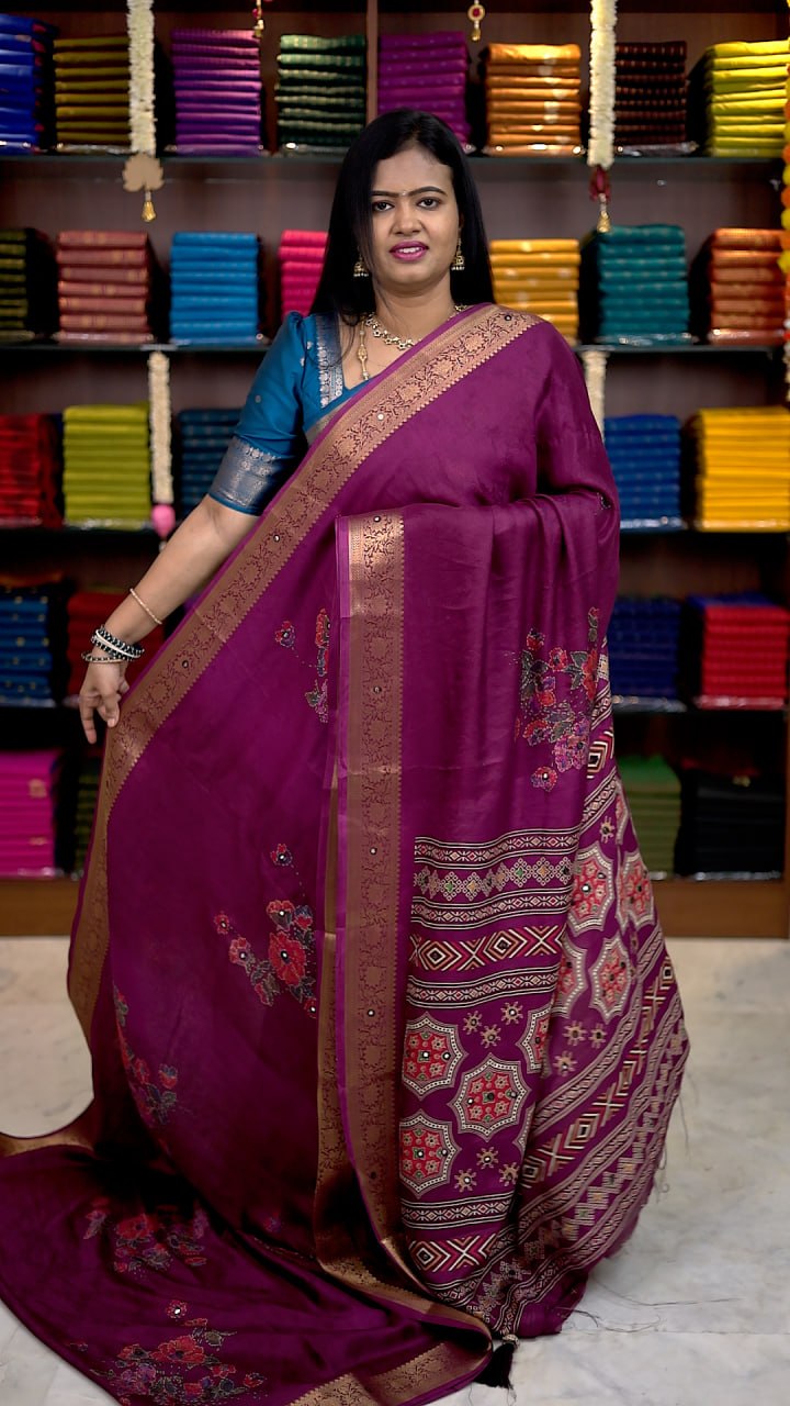 Viscose Chiffon Saree