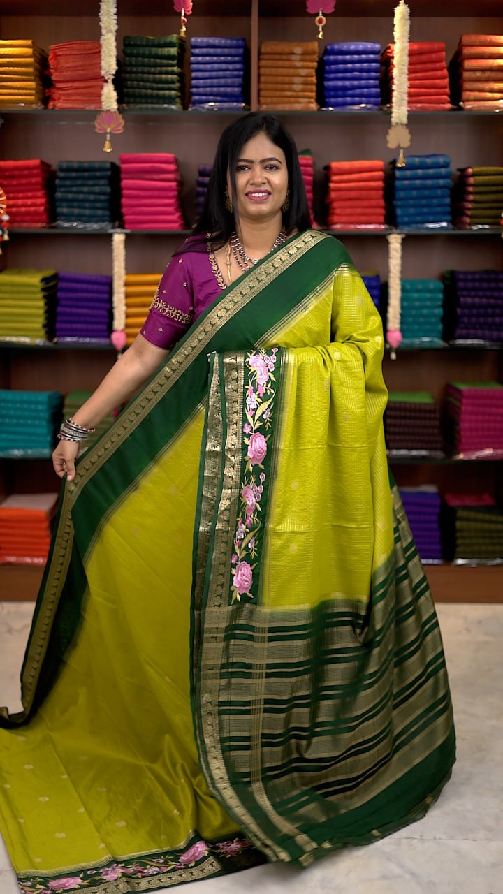 Embroided Mysore Crepe Silk
