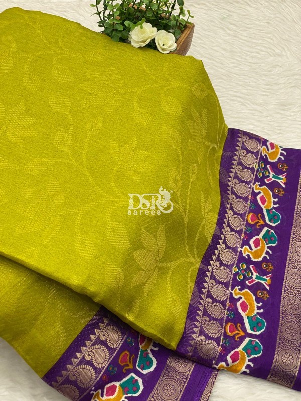 Viscose Tissue Chiffon Saree