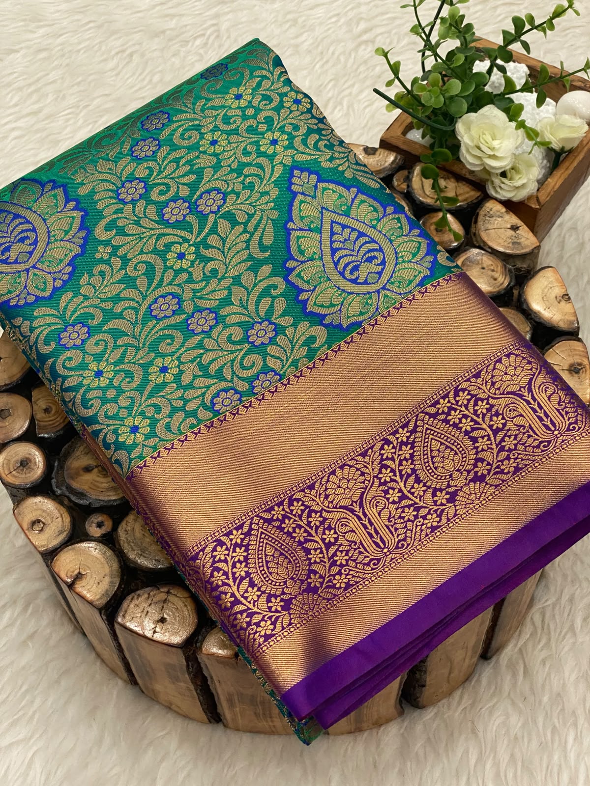 Triple Weaving Bridal Saree