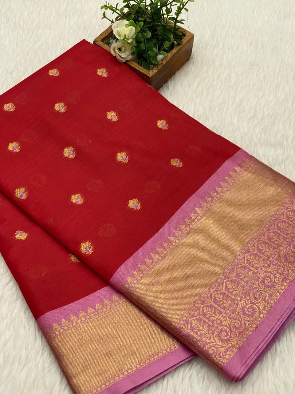 Banarasi Gadwal soft silk saree
