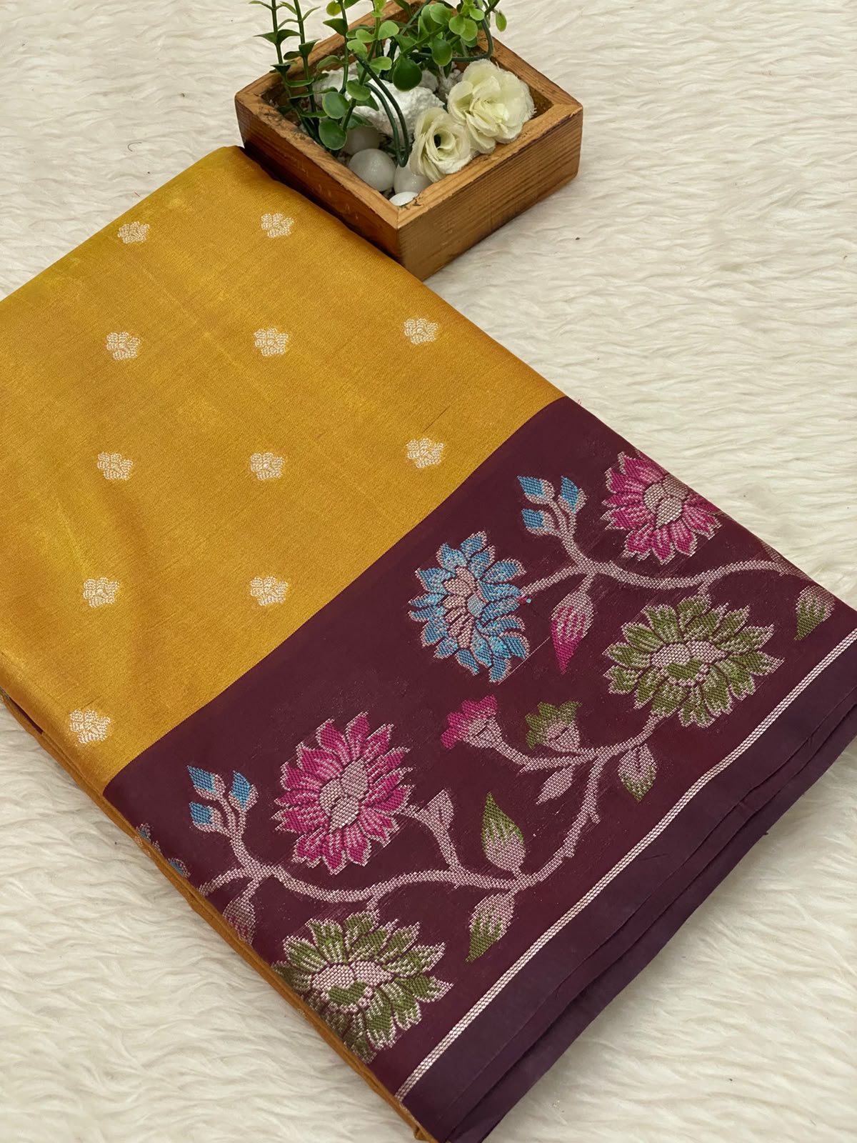 Banarasi Gadwal soft silk saree