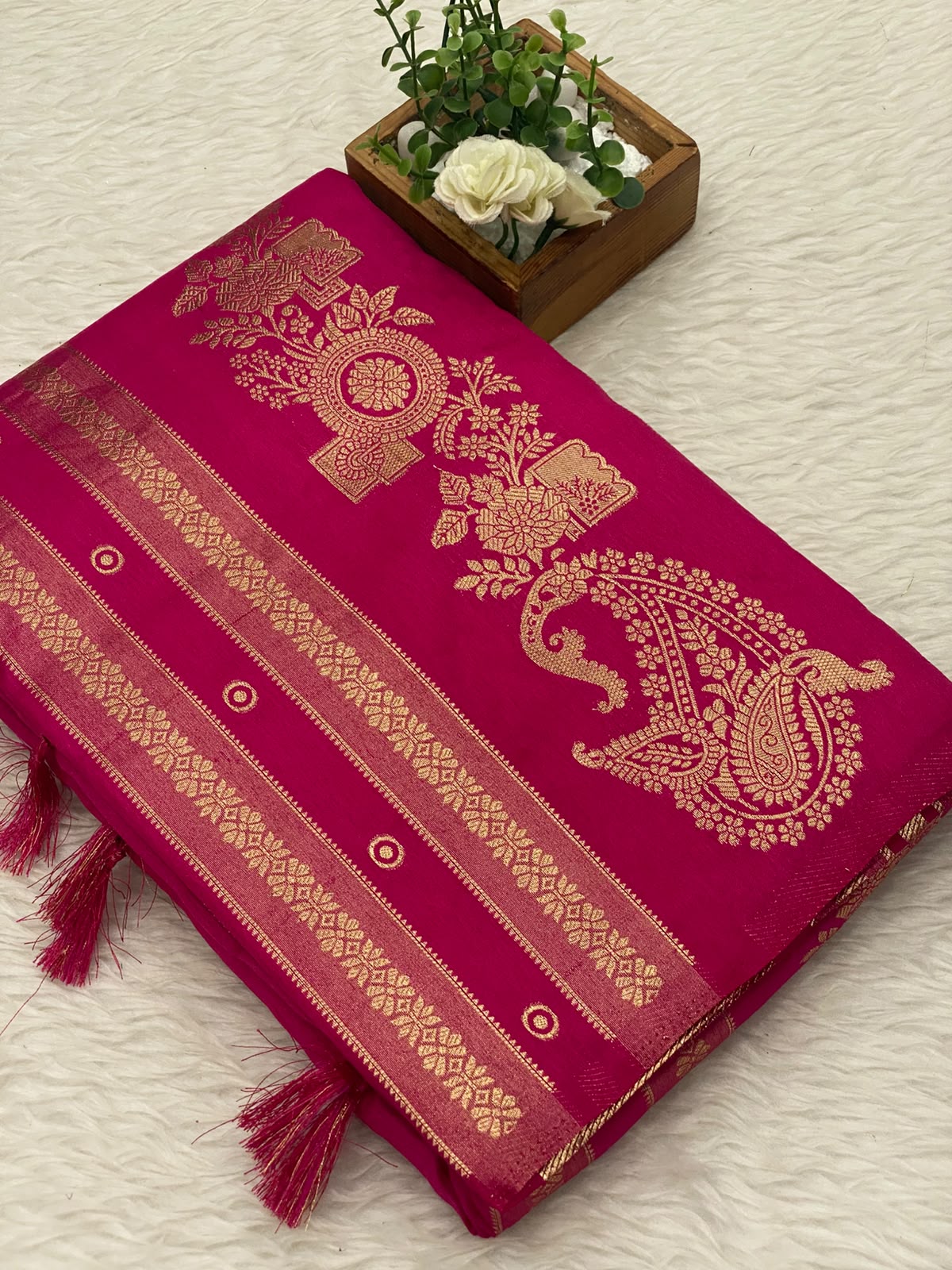 Viscose Crepe Silk Sarees