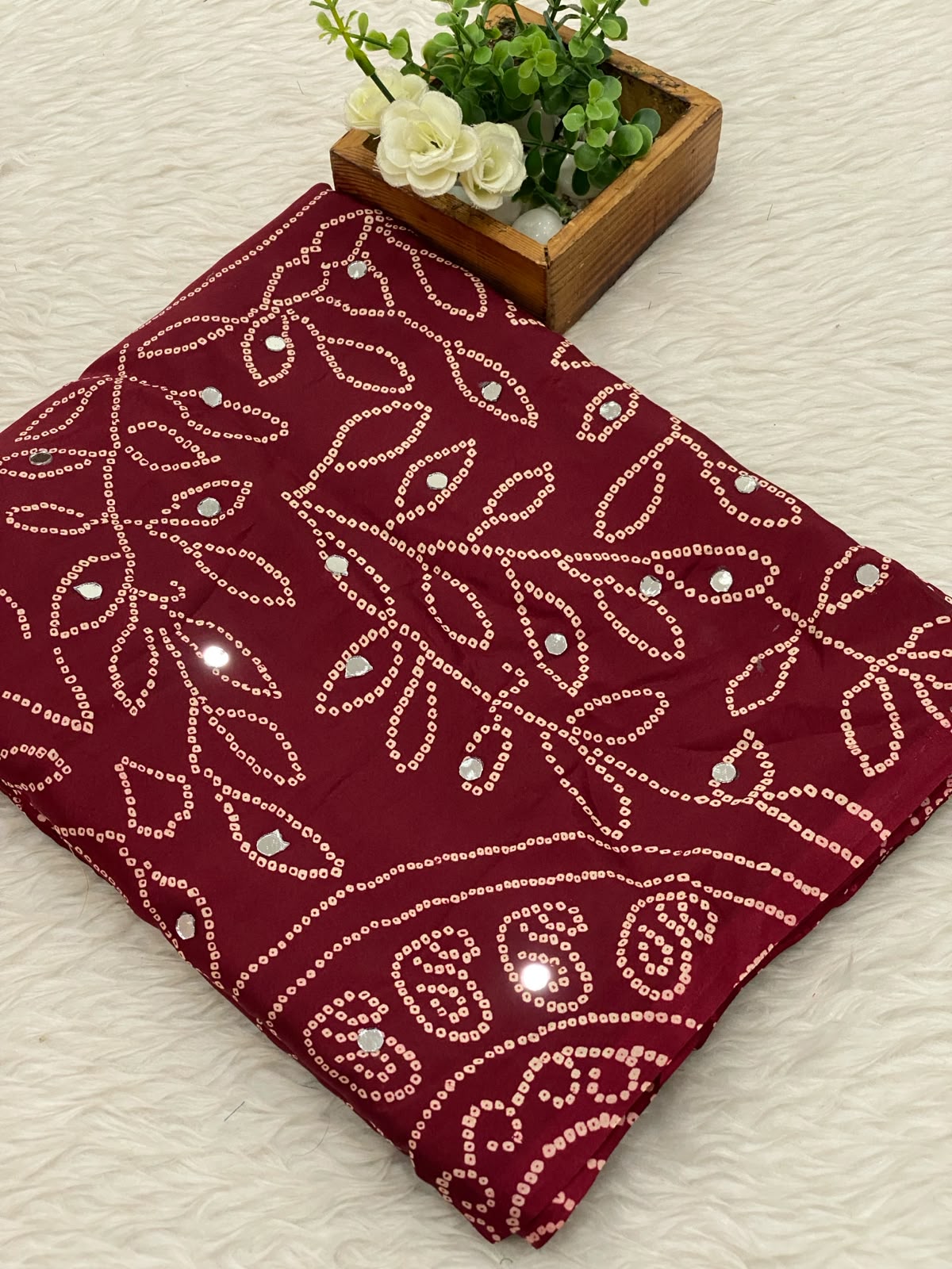 Art Modal With Original Mirror work Saree