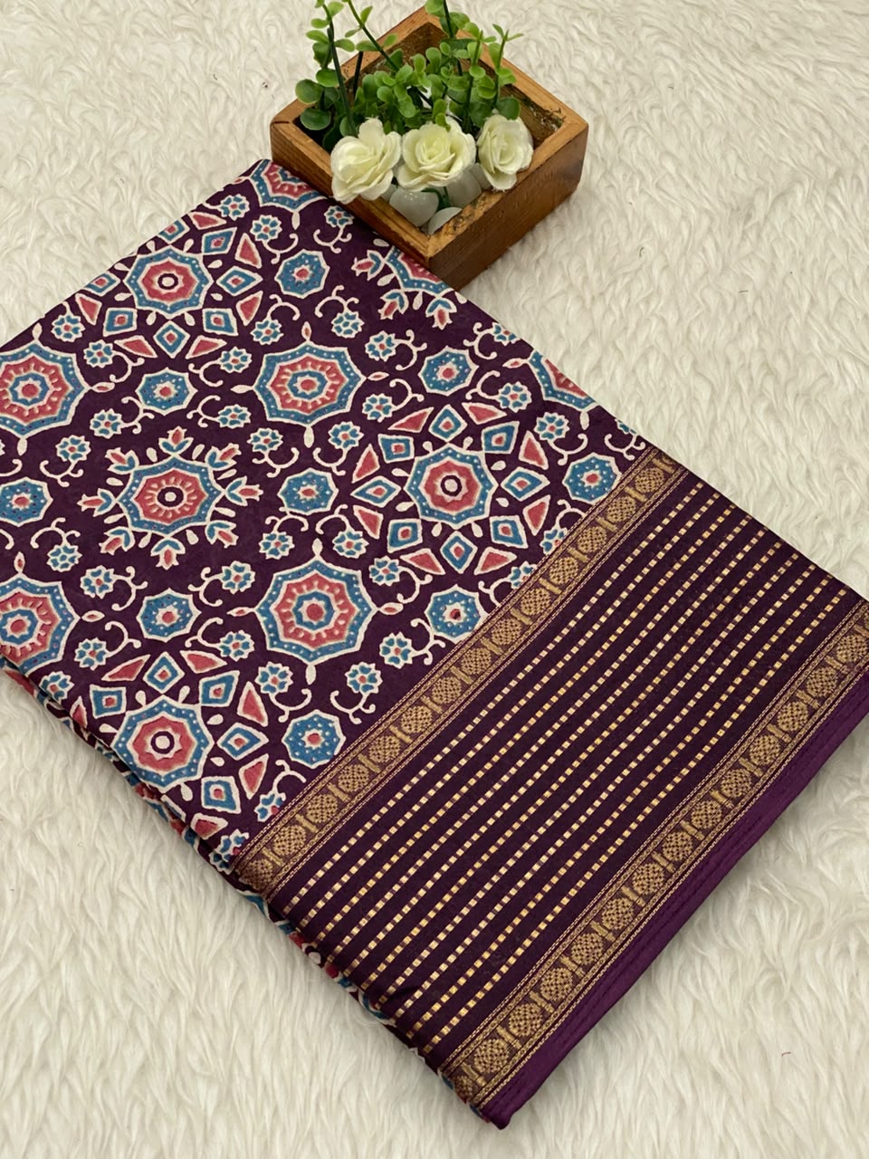 Ajrak Dola Saree