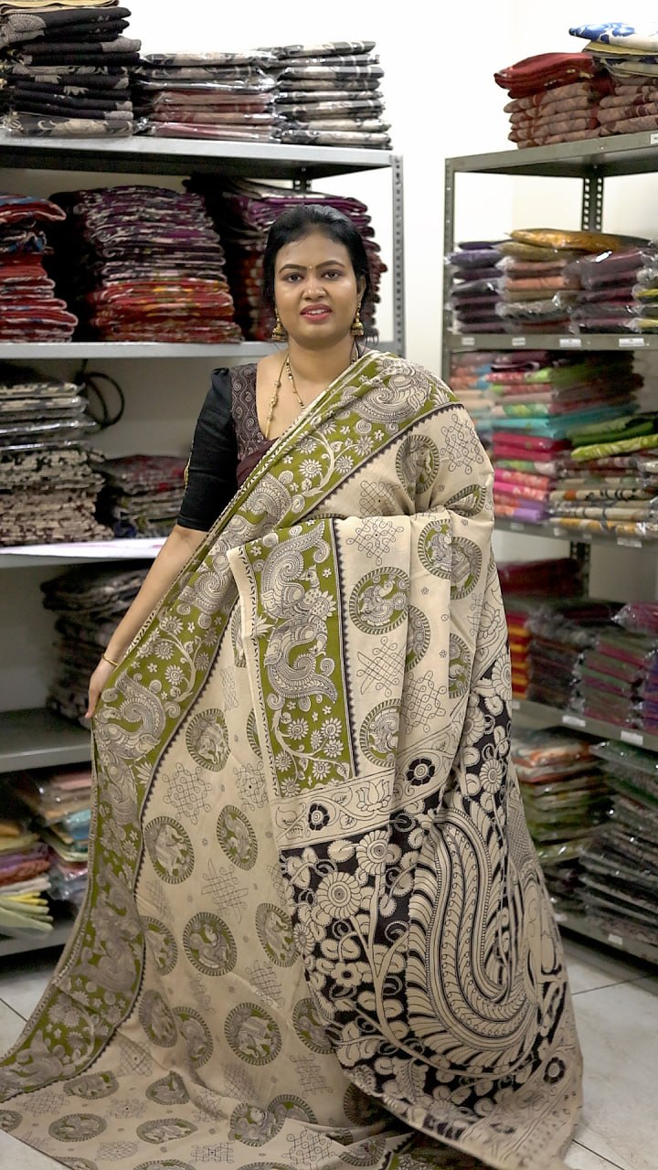 60s Count Premium Kalamkari Cotton Saree