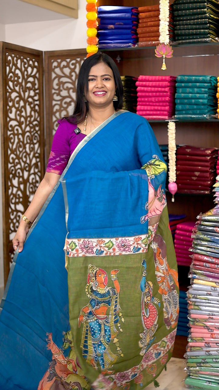 Digital Linen khadhi cotton Sarees