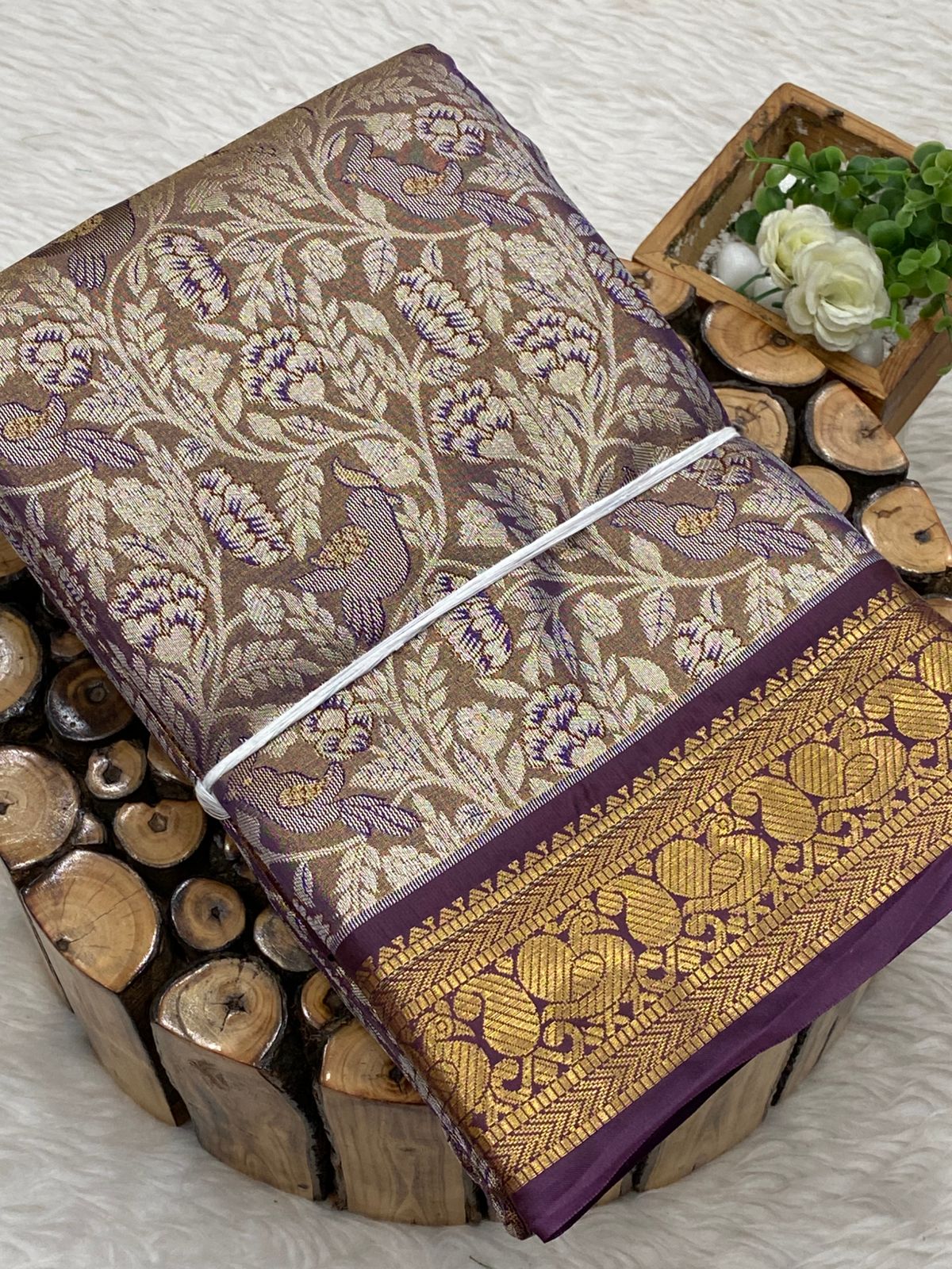 Tissue Chinna Border Bridal Sarees