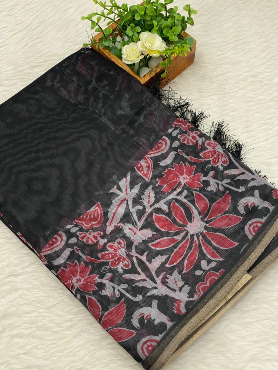 Chanderi sico Saree