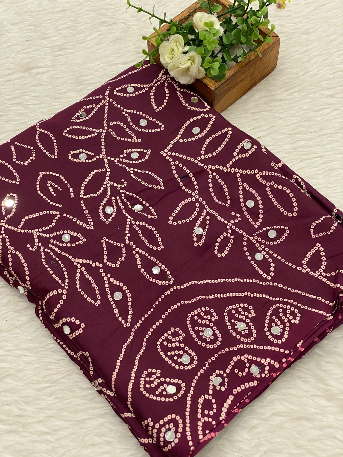 Art Modal With Original Mirror work Saree