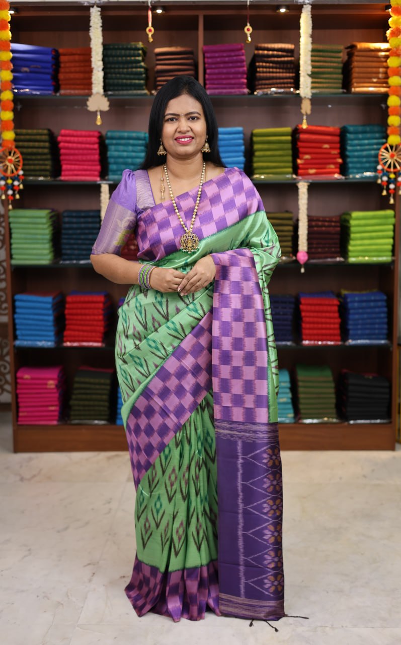Pochampally Printed Italian Silk Saree