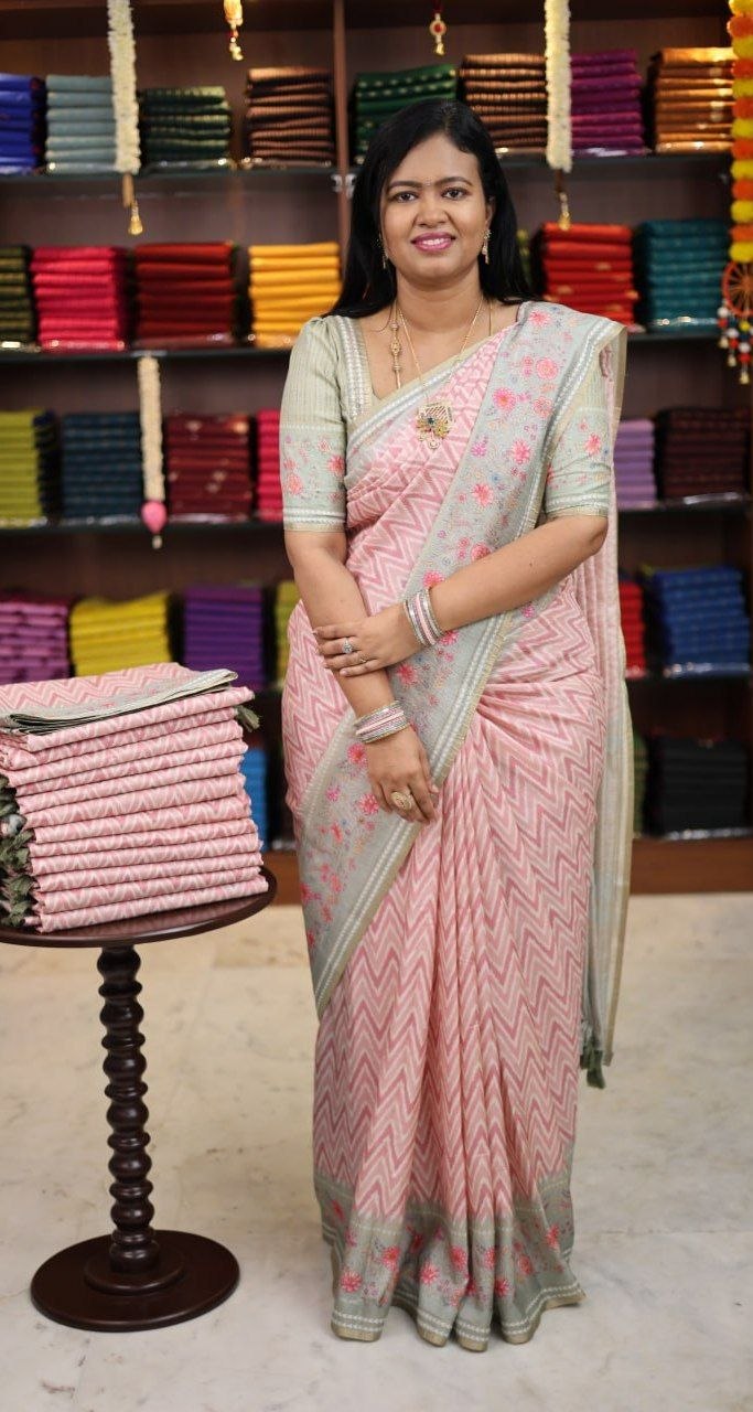Crushed silk Saree