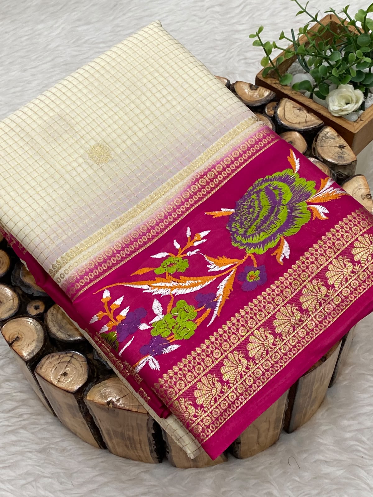 Embroided Mysore Crepe Silk