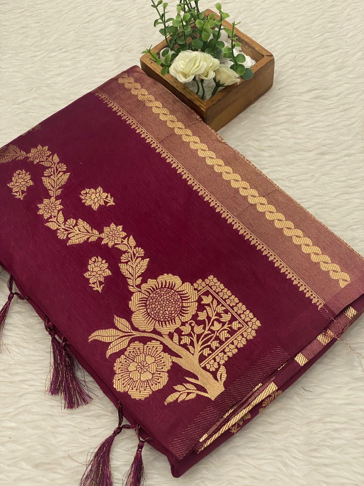 Viscose Crepe Silk Sarees