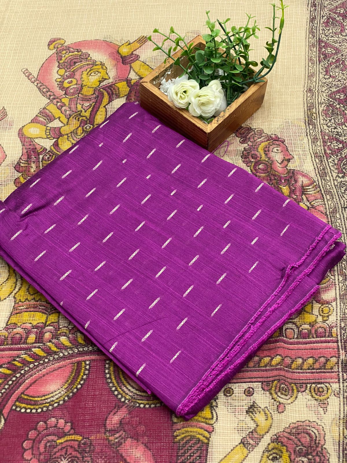 Raw Silk Salwar With Kalamkari Dupatta