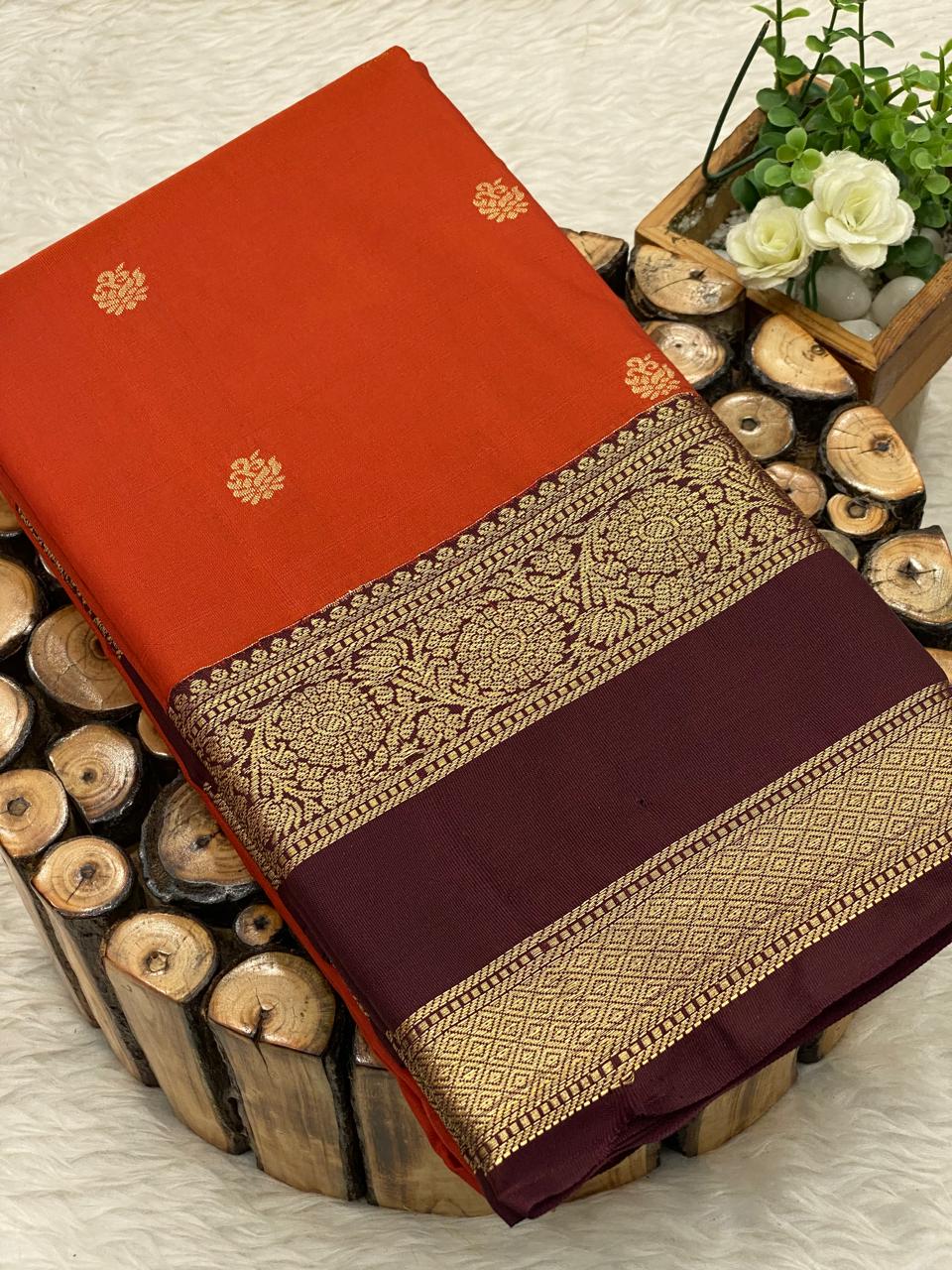 Rust Orange Bridal Sarees