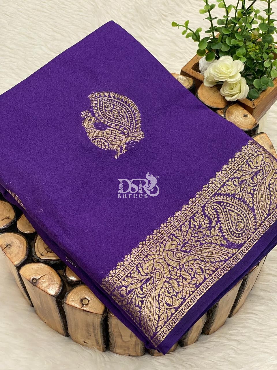 Semi Mysore Crepe Silk Saree