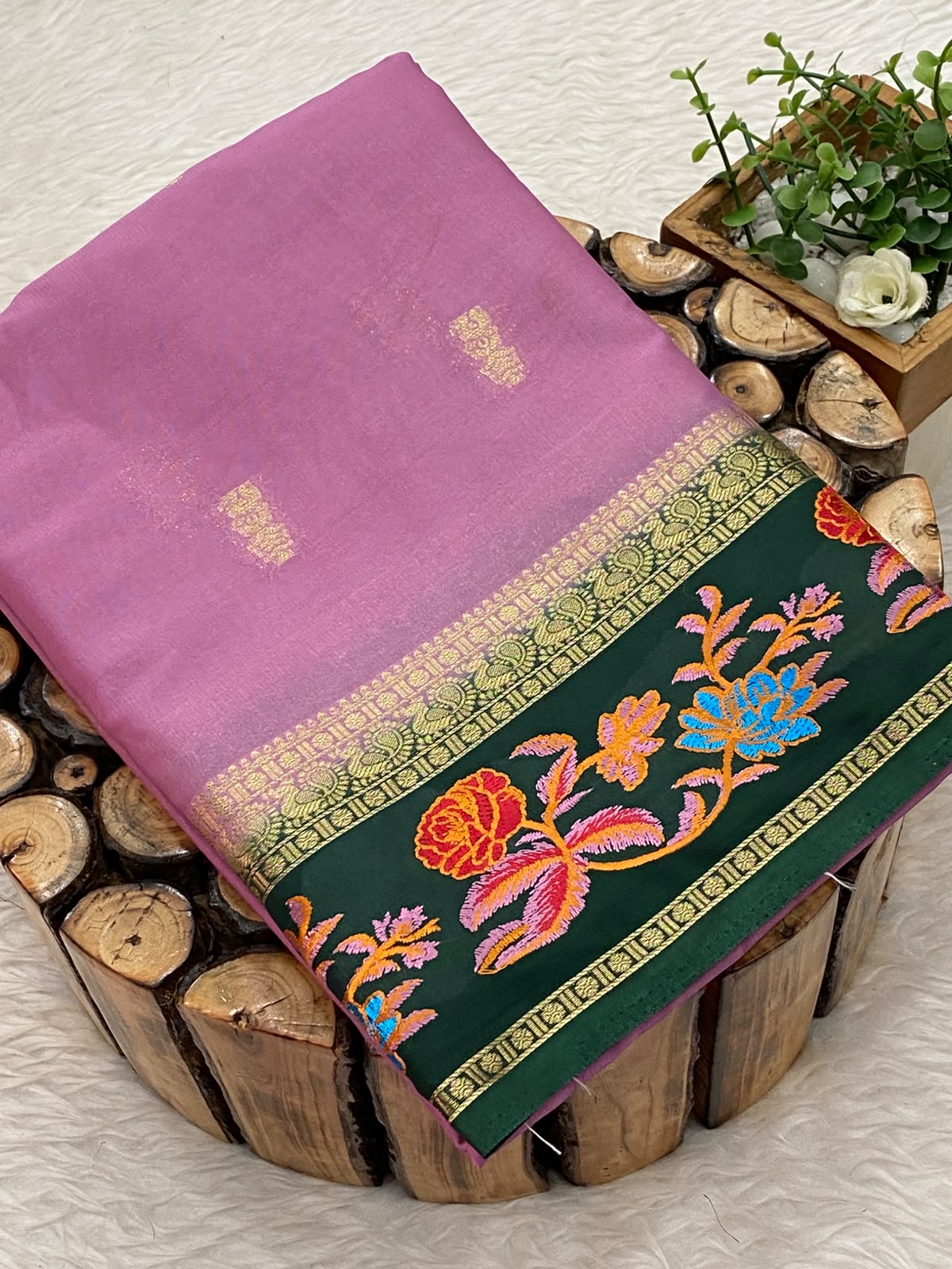 Embroided Mysore Crepe Silk
