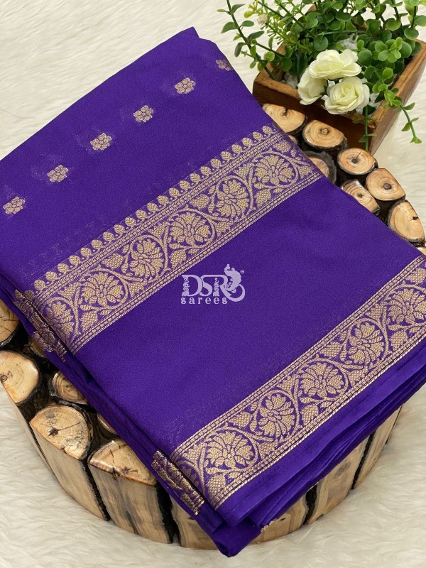 Semi Mysore Crepe Silk Saree