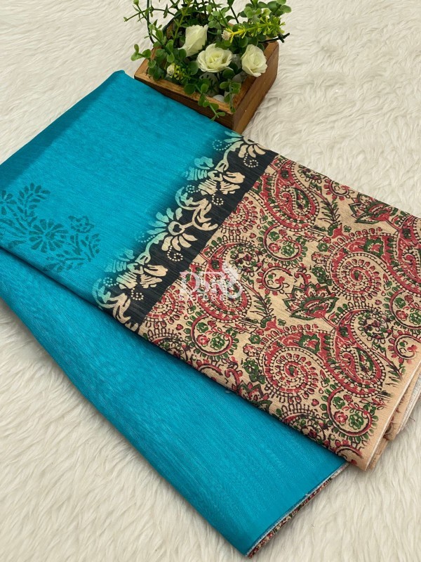 Kalamkari Jute Silk saree