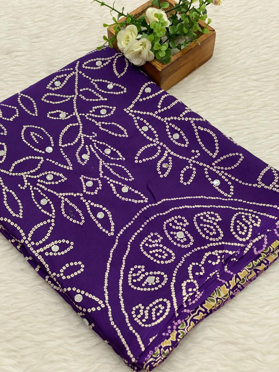 Art Modal With Original Mirror work Saree