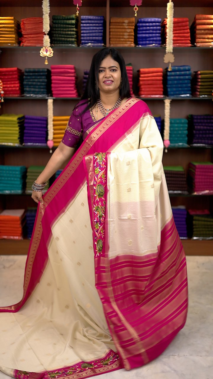 Embroided Mysore Crepe Silk