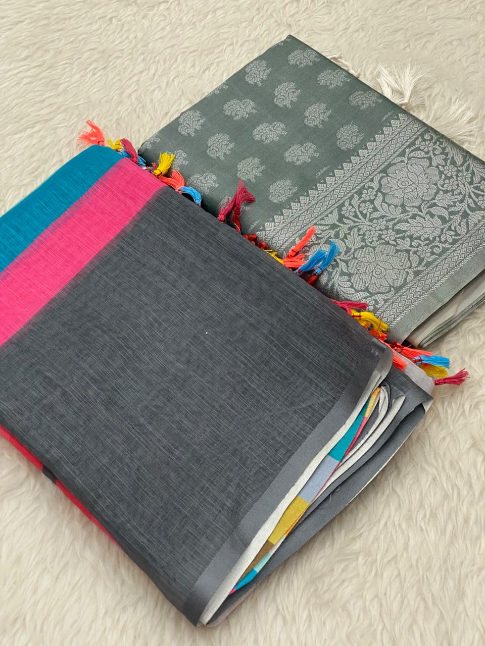 999 - Linen Kanchi Tissue Combo Saree