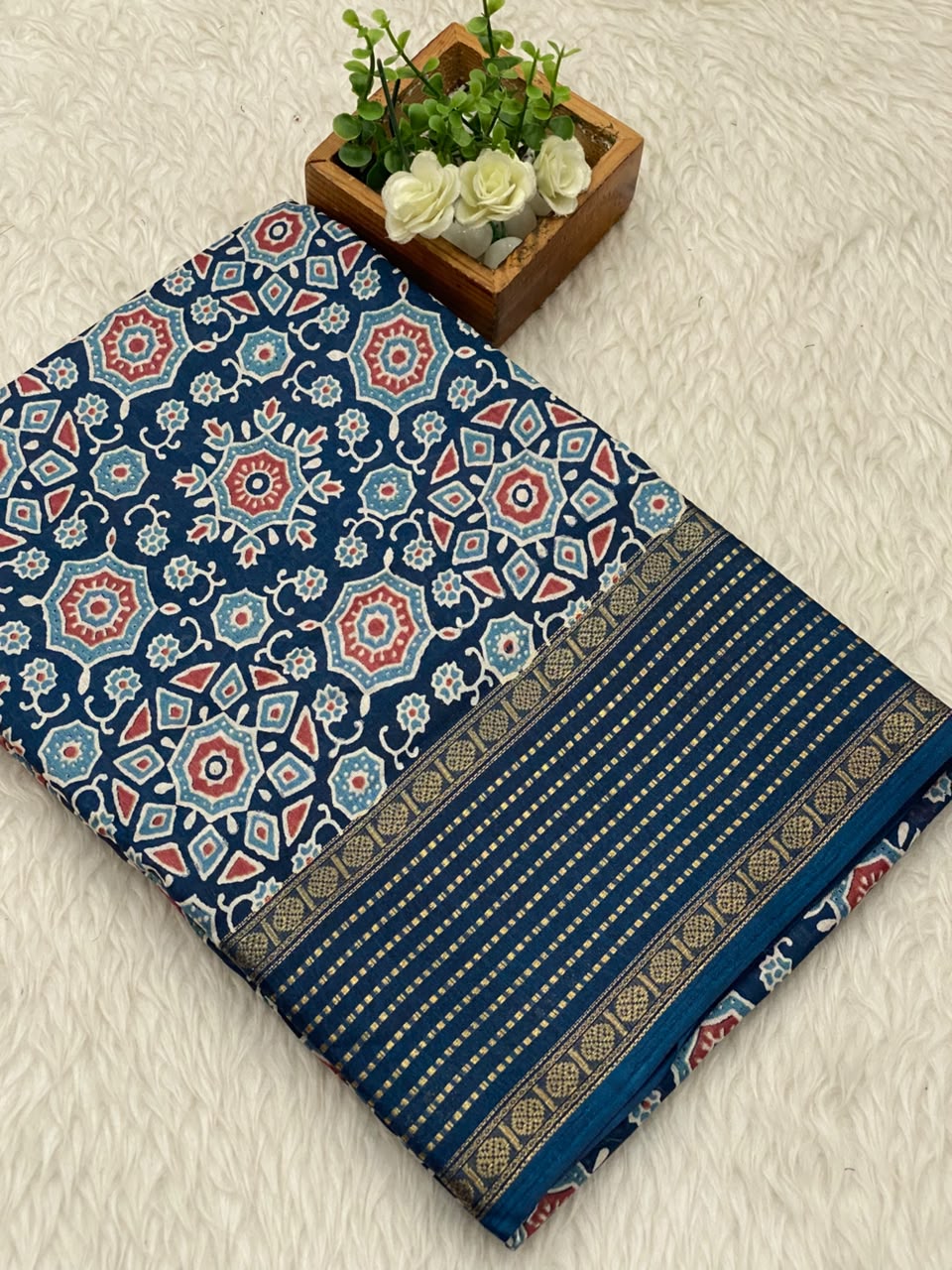 Ajrak Dola Saree
