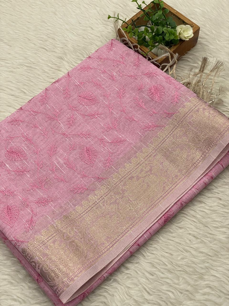Kota Net Embroidery  Saree