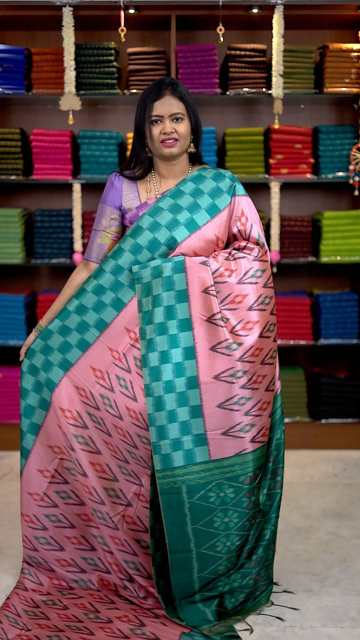 Pochampally Printed Italian Silk Saree