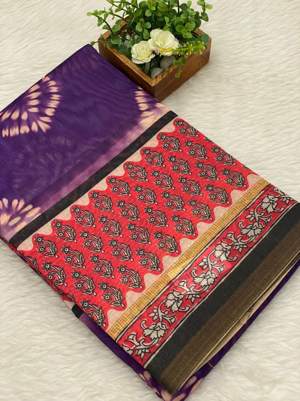 Chanderi sico Saree