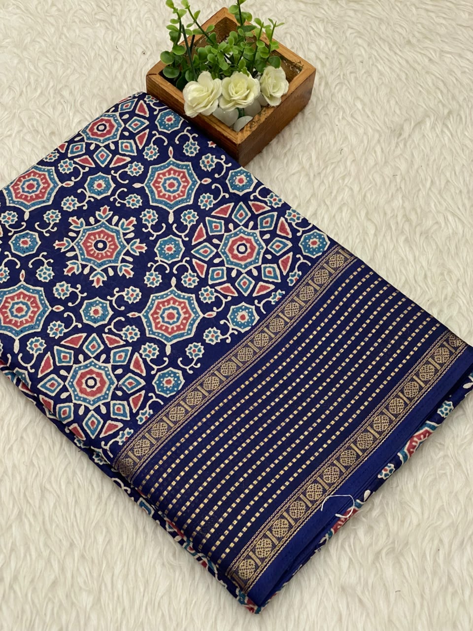 Ajrak Dola Saree