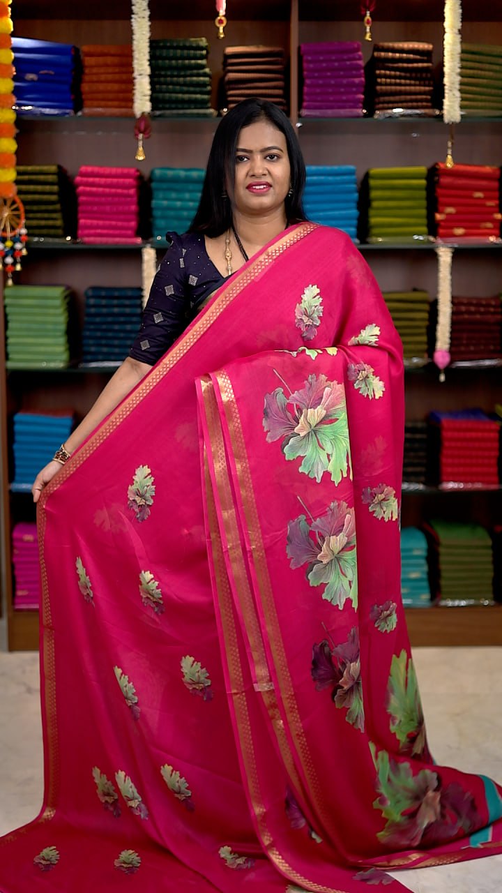 Viscose Chiffon Sarees - vol1