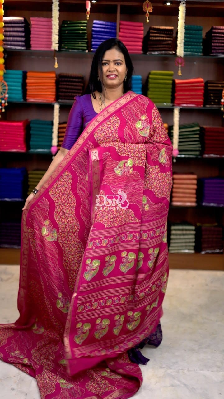 Viscose Chiffon Sarees - vol1