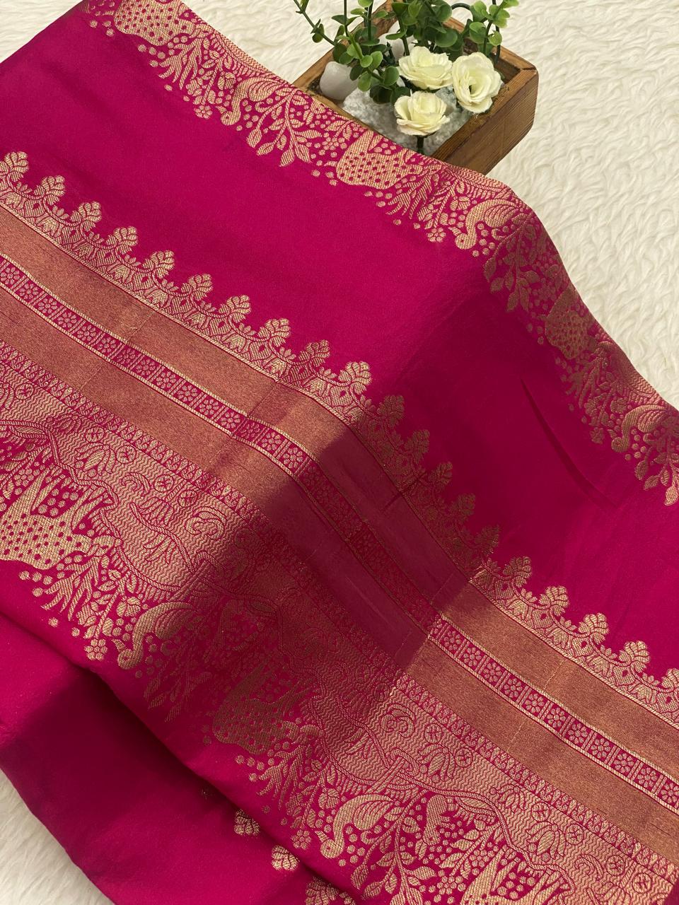Viscose Crepe Silk Saree- Vol1
