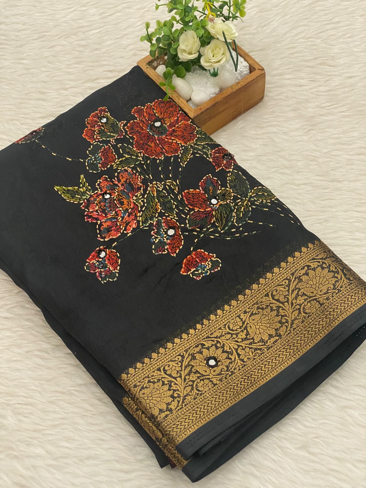 Viscose Chiffon Saree