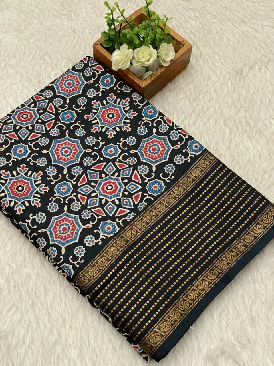 Ajrak Dola Saree