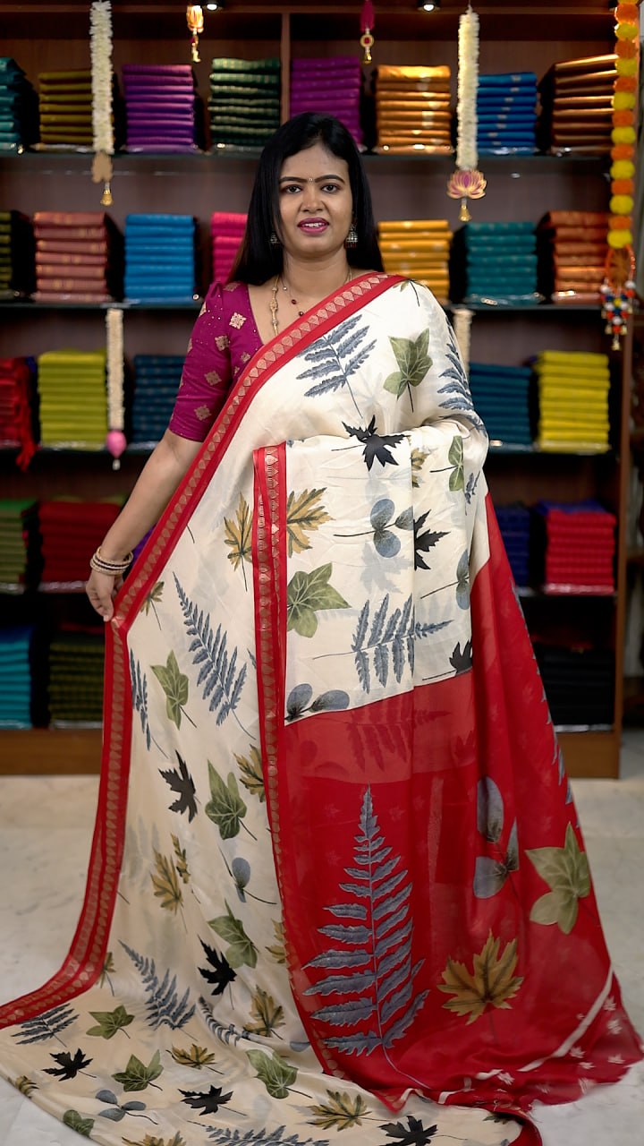 Viscose Chiffon Sarees - vol1