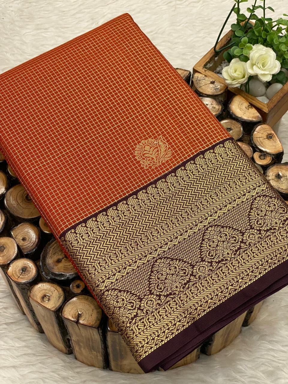 Rust Orange Bridal Sarees