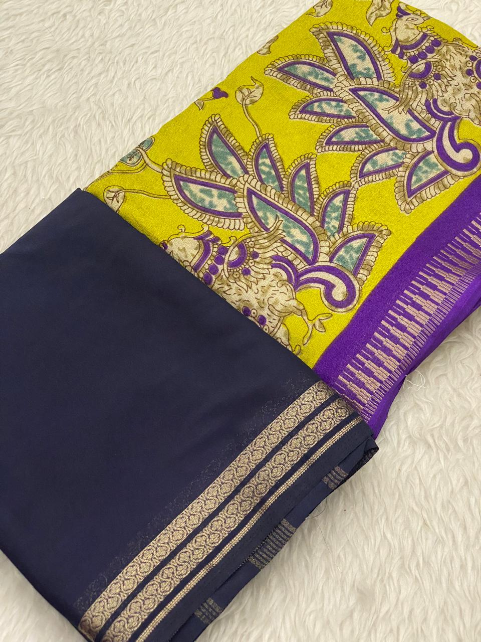 Chiffon Mysore Combo Sarees