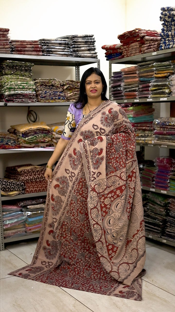 60s Count Premium Kalamkari Cotton Sarees