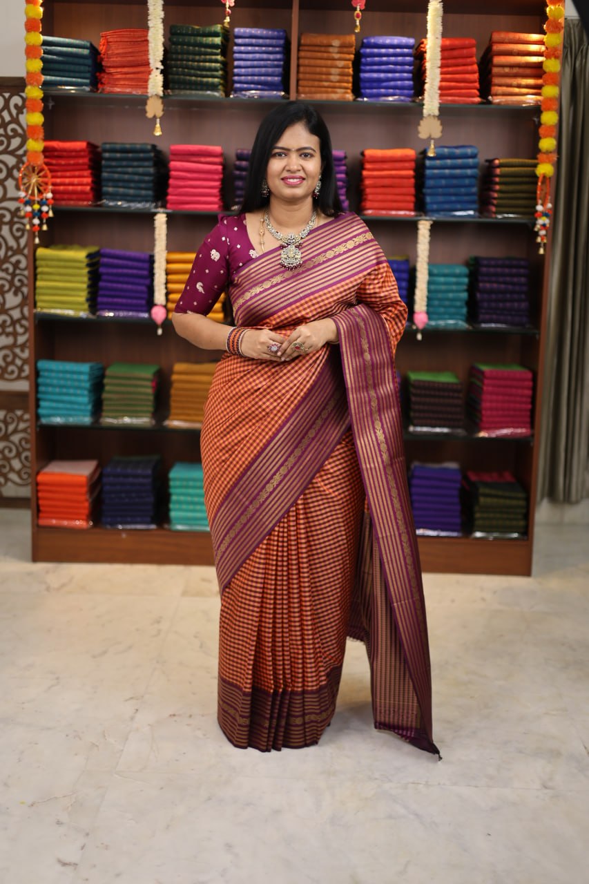 Madras Checks Semi Silk Saree