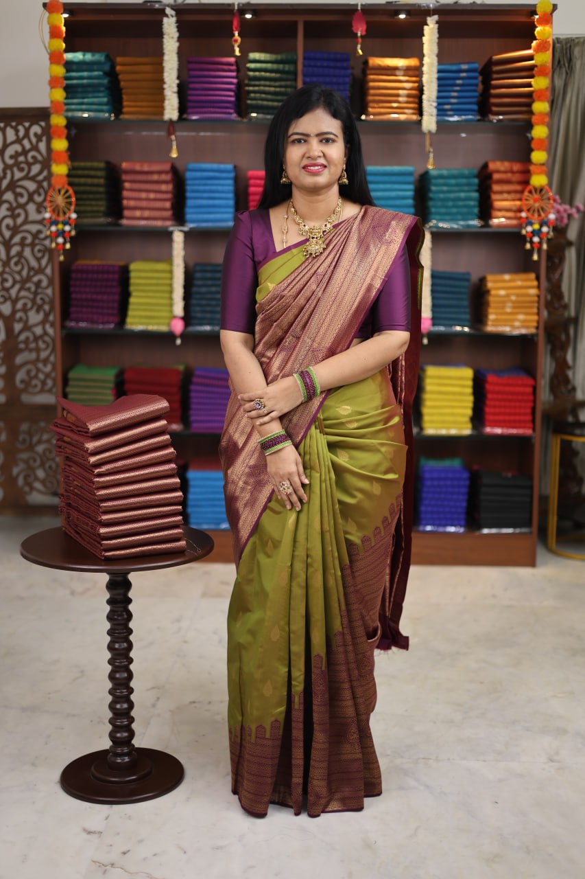 Aeroplane Kanchi Semi Silk Saree