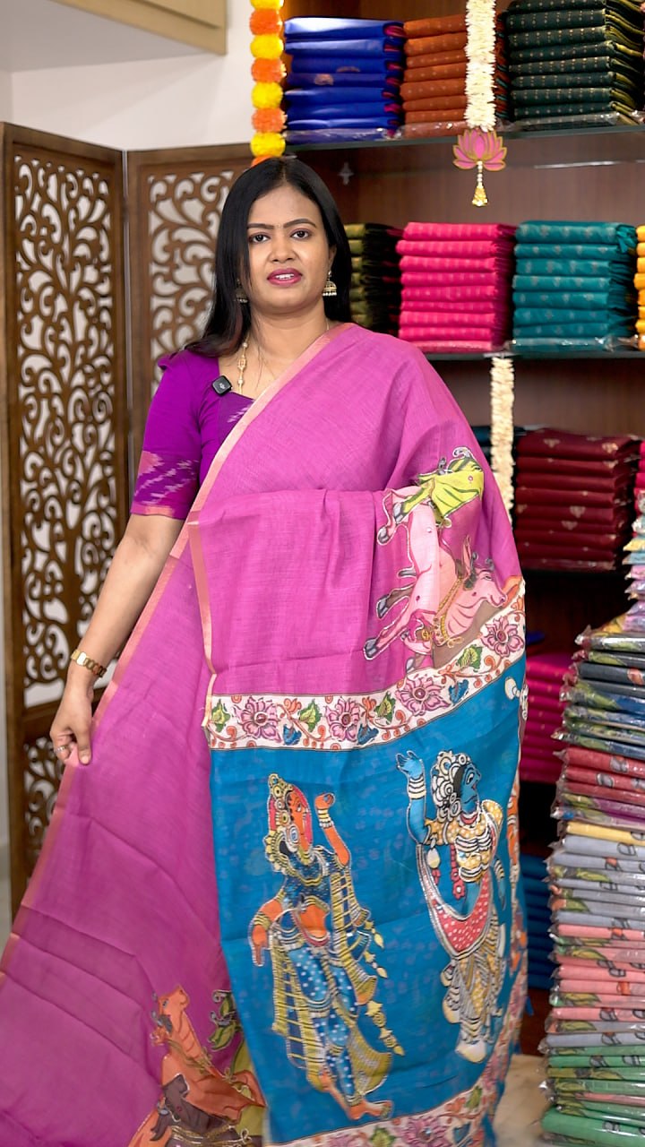 Digital Linen khadhi cotton Sarees