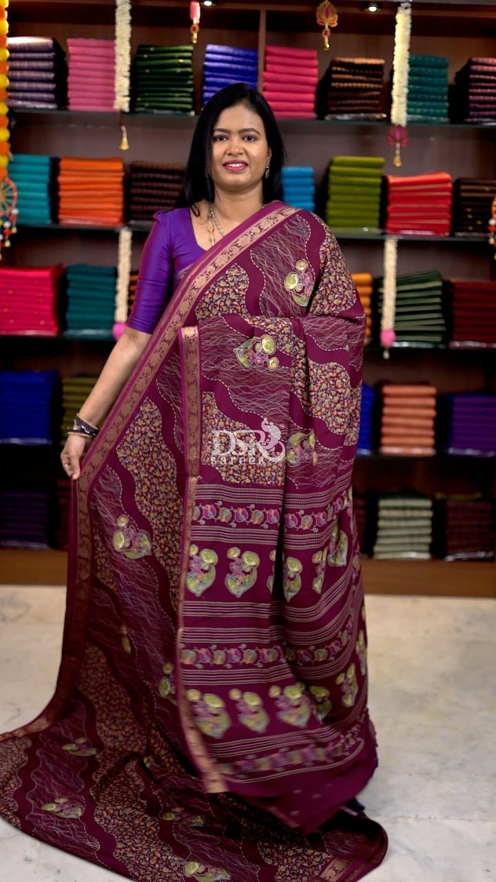 Viscose Chiffon Sarees - vol1