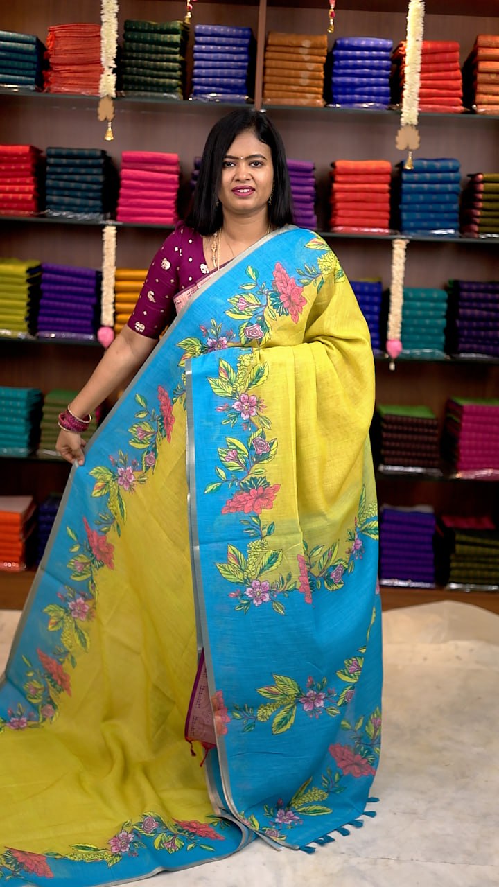 Linen Cotton Saree - Vol3